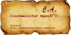 Czechmeiszter Agenór névjegykártya
